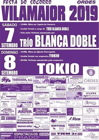 Fechas, información, programa, cartel, imágenes, mapa y ubicación de Festas do Socorro de Vilamaior  en  Ordes