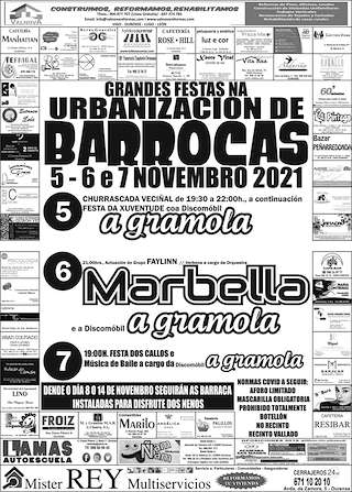 Fechas, información, programa, cartel, imágenes, mapa y ubicación de Festas na Urbanización de Barrocas  en  Ourense