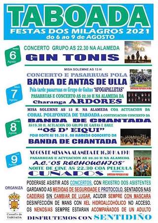 Fechas, información, programa, cartel, imágenes, mapa y ubicación de Festas Patronais de Os Miragres  en  Taboada