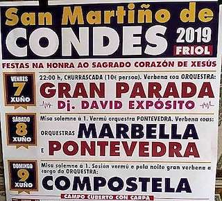 Fechas, información, programa, cartel, imágenes, mapa y ubicación de Festas Patronais de San Martiño de Condes (2024)  en  Friol