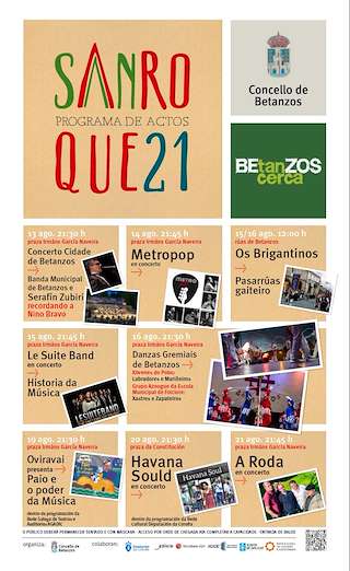 Fechas, información, programa, cartel, imágenes, mapa y ubicación de Festas Patronais de San Roque (2024)  en  Betanzos