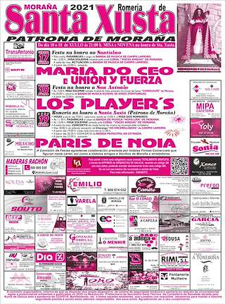 Fechas, información, programa, cartel, imágenes, mapa y ubicación de Festas Patronais de Santa Xusta (2024)  en  Moraña