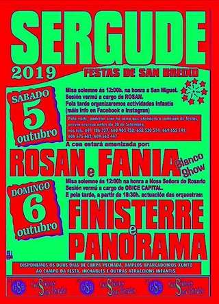 Fechas, información, programa, cartel, imágenes, mapa y ubicación de Festas Patronais de Sergude  en  Boqueixón