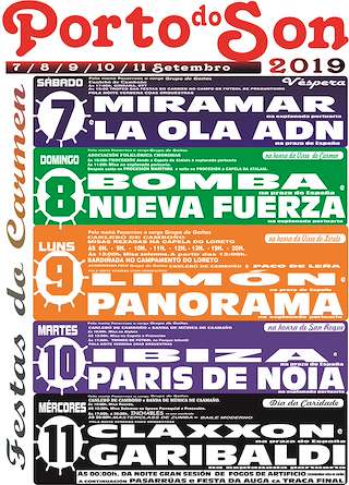 Fechas, información, programa, cartel, imágenes, mapa y ubicación de Festas Patronais do Son - Virxe do Carme