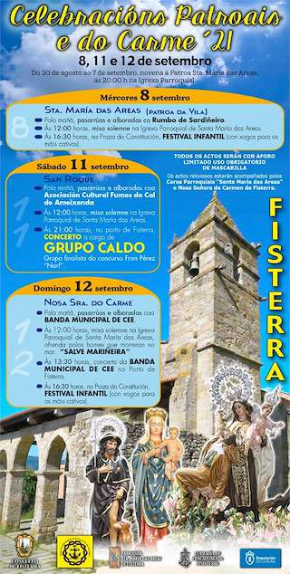 Fechas, información, programa, cartel, imágenes, mapa y ubicación de Festas Patronais e do Carme  en  Fisterra