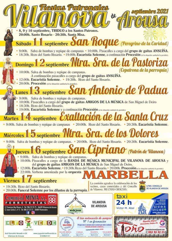 Festas Patronais -  San Roque, Nosa Señora da Pastoriza e San Cipriano en Vilanova de Arousa