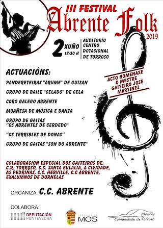 Fechas, información, programa, cartel, imágenes, mapa y ubicación de VI Festival Abrente Folk  en  Mos