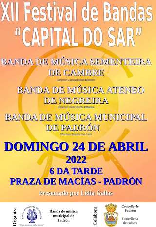 Fechas, información, programa, cartel, imágenes, mapa y ubicación de XIII Festival de Bandas Capital do Sar  en  Padrón