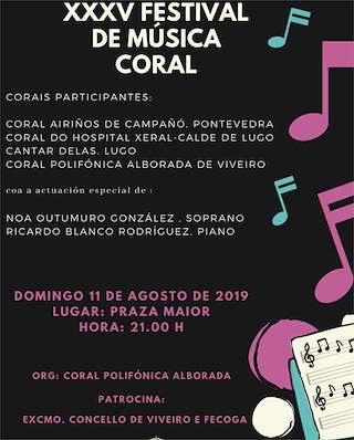 Fechas, información, programa, cartel, imágenes, mapa y ubicación de XXXVII Festival de Música Coral  en  Viveiro