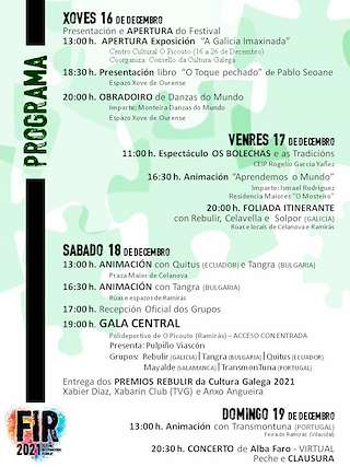 Fechas, información, programa, cartel, imágenes, mapa y ubicación de XVIII Festival de Música Tradicional Rebulir  en  Ramirás