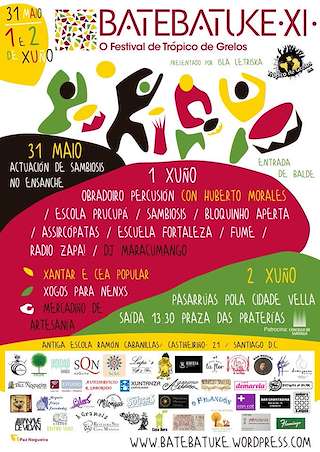 Fechas, información, programa, cartel, imágenes, mapa y ubicación de Festival de Percusión Afrobrasileña Bate Batuke  en  Santiago de Compostela