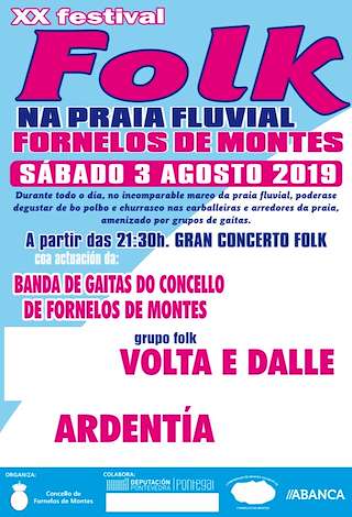 Fechas, información, programa, cartel, imágenes, mapa y ubicación de XXII Festival Folk no Río  en  Fornelos de Montes