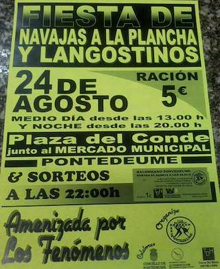 Fechas, información, programa, cartel, imágenes, mapa y ubicación de Fiesta de la Navaja  en  Pontedeume
