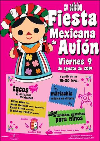 Fechas, información, programa, cartel, imágenes, mapa y ubicación de XVII Fiesta Mexicana  en  Avión