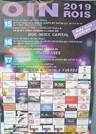 Fechas, información, programa, cartel, imágenes, mapa y ubicación de Fiestas de Oín  en  Rois