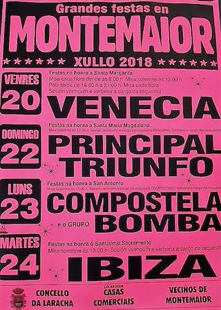 Fechas, información, programa, cartel, imágenes, mapa y ubicación de Fiestas Patronales de Montemaior (2024)  en  Laracha