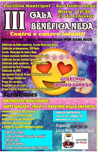 Fechas, información, programa, cartel, imágenes, mapa y ubicación de III Gala Benéfica  en  Neda