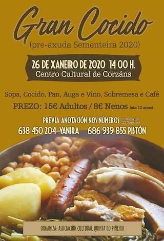 Fechas, información, programa, cartel, imágenes, mapa y ubicación de Gran Cocido de Corzáns   en  Salvaterra do Miño