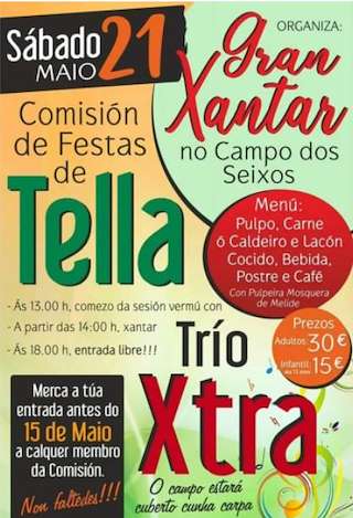 Fechas, información, programa, cartel, imágenes, mapa y ubicación de Gran Xantar de Tella  en  Ponteceso
