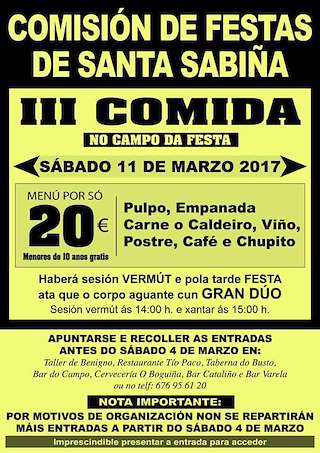 VI Comida de Santa Sabiña en Santa Comba
