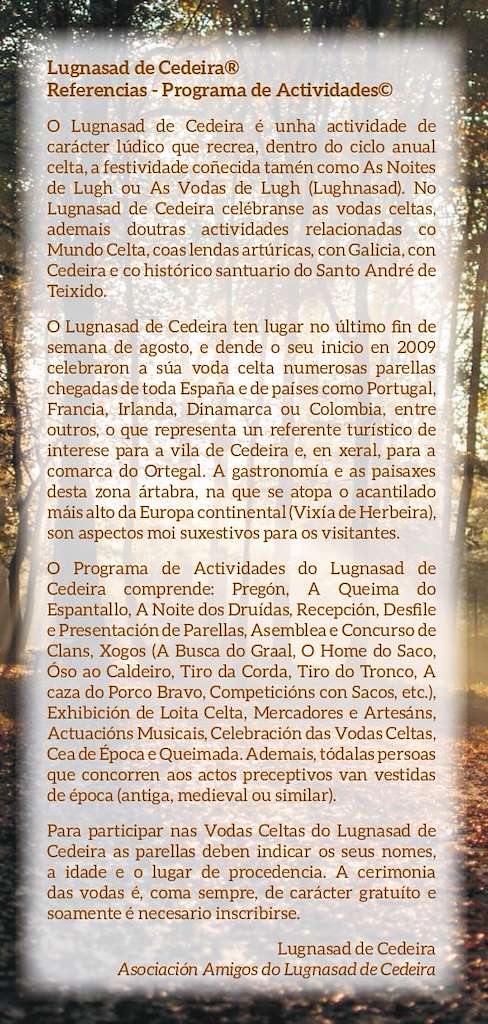 Lugnasad - Celebración das Vodas Celtas en Cedeira