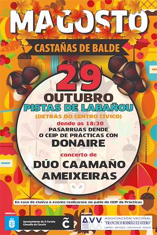 Fechas, información, programa, cartel, imágenes, mapa y ubicación de Magosto de Labañou  en  A Coruña