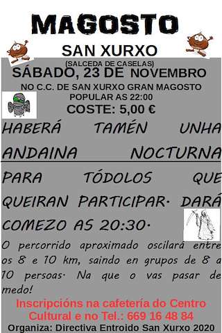 Fechas, información, programa, cartel, imágenes, mapa y ubicación de Magosto de San Xurxo  en  Salceda de Caselas