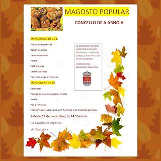 Fechas, información, programa, cartel, imágenes, mapa y ubicación de Magosto Popular  en  A Arnoia