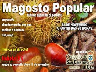 Fechas, información, programa, cartel, imágenes, mapa y ubicación de Magosto Popular  en  San Cristovo de Cea