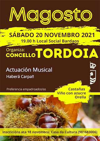 Fechas, información, programa, cartel, imágenes, mapa y ubicación de Magosto  en  Tordoia