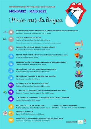 Fechas, información, programa, cartel, imágenes, mapa y ubicación de Maio, Mes da Lingua  en  Mondariz