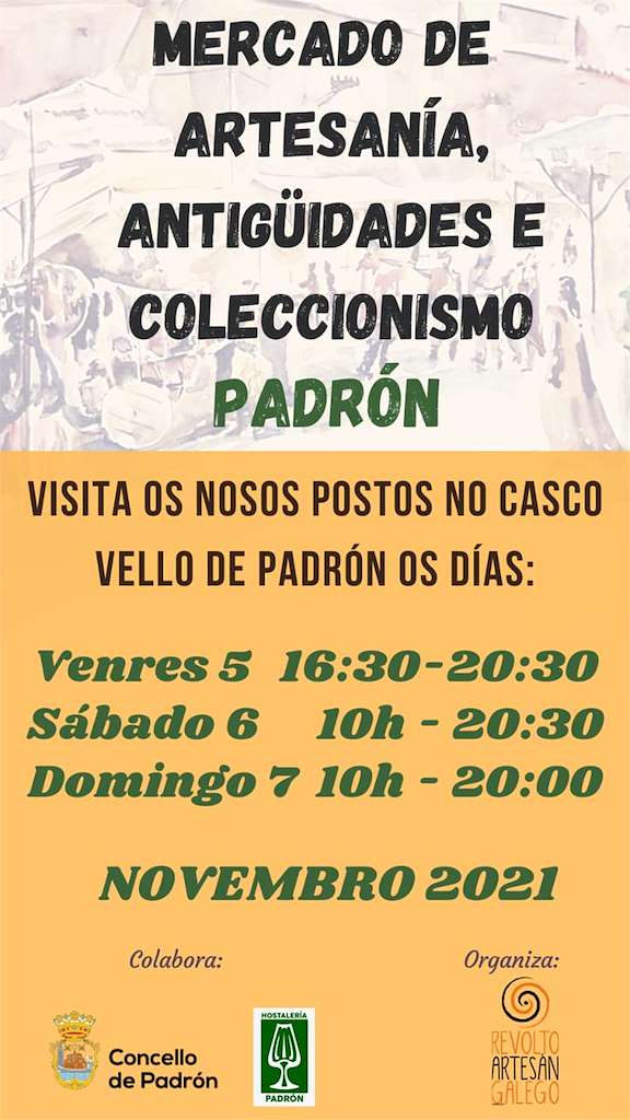 Mercadillo de Artesanía, Antigüidades e Coleccionismo  en Padrón