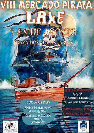 Fechas, información, programa, cartel, imágenes, mapa y ubicación de X Mercado Pirata  en  Laxe