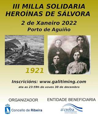 Fechas, información, programa, cartel, imágenes, mapa y ubicación de V Milla Solidaria Heroínas de Sálvora  en  Ribeira