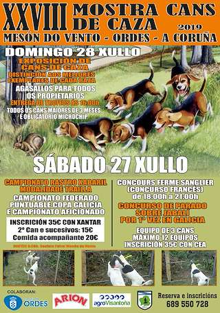 Fechas, información, programa, cartel, imágenes, mapa y ubicación de XXX Mostra de Cans de Caza  en  Ordes