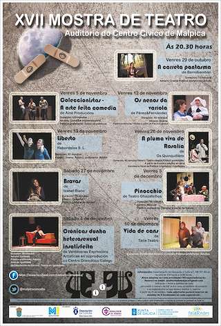 Fechas, información, programa, cartel, imágenes, mapa y ubicación de XIX Mostra de Teatro  en  Malpica de Bergantiños