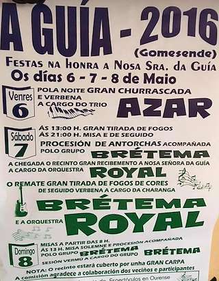 Fechas, información, programa, cartel, imágenes, mapa y ubicación de Nosa Señora da Guía  en  Gomesende