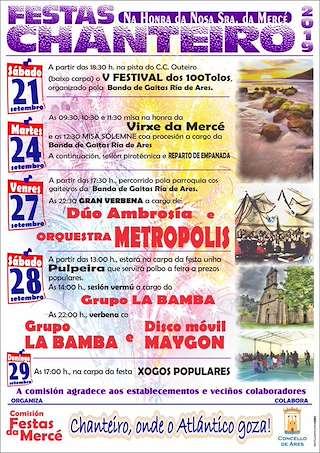 Fechas, información, programa, cartel, imágenes, mapa y ubicación de Nosa Señora da Mercé de Chanteiro  en  Ares