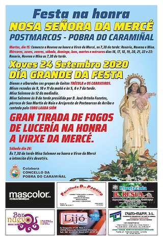 Fechas, información, programa, cartel, imágenes, mapa y ubicación de Nosa Señora da Mercé de Postmarcos (2024)  en  A Pobra do Caramiñal