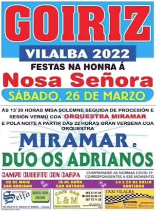 Fechas, información, programa, cartel, imágenes, mapa y ubicación de Nosa Señora de Goiriz  en  Vilalba