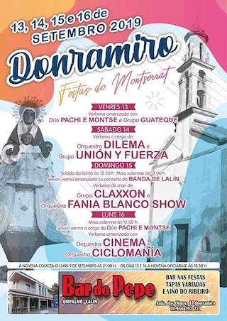 Fechas, información, programa, cartel, imágenes, mapa y ubicación de Nosa Señora de Montserrat de Donramiro  en  Lalín