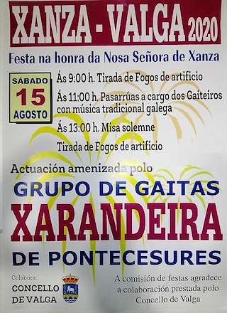 Fechas, información, programa, cartel, imágenes, mapa y ubicación de Nosa Señora de Xanza  en  Valga