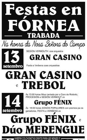 Fechas, información, programa, cartel, imágenes, mapa y ubicación de Nosa Señora do Campo de Fórnea  en  Trabada