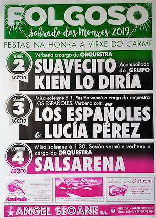 Fechas, información, programa, cartel, imágenes, mapa y ubicación de Nosa Señora do Carme de Folgoso  en  Sobrado