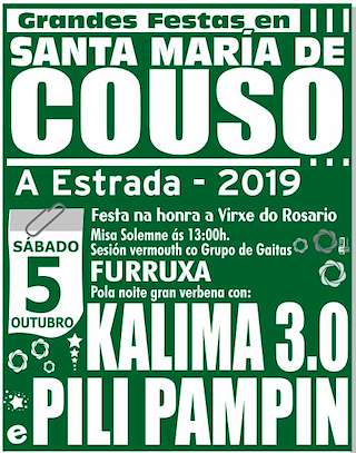 Fechas, información, programa, cartel, imágenes, mapa y ubicación de Nosa Señora do Rosario de Couso  en  A Estrada