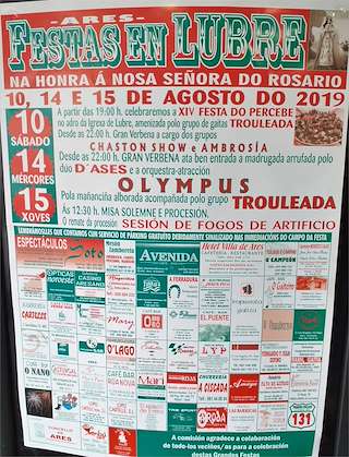 Fechas, información, programa, cartel, imágenes, mapa y ubicación de Nosa Señora do Rosario de Lubre - XVI Festa do Percebe   en  Ares