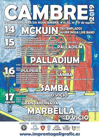Fechas, información, programa, cartel, imágenes, mapa y ubicación de Nosa Señora e San Roque  en  Cambre