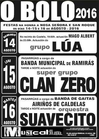 Fechas, información, programa, cartel, imágenes, mapa y ubicación de Nosa Señora  en  O Bolo