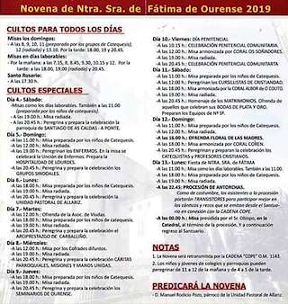 Novena de Nuestra Señora de Fátima en Ourense