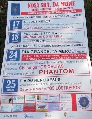 Fechas, información, programa, cartel, imágenes, mapa y ubicación de Nuestra Señora de la Merced de Bandín  en  Padrón